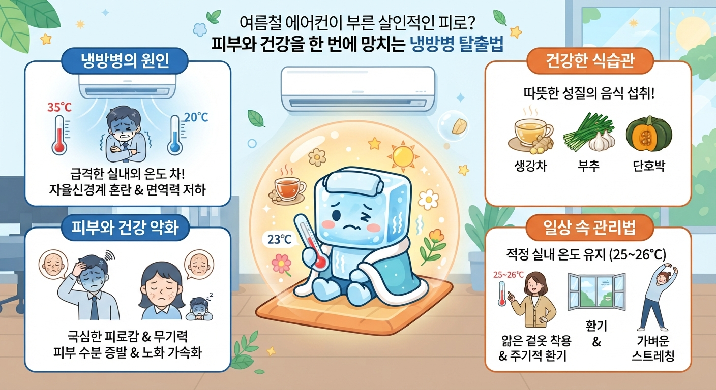 여름철 에어컨이 부른 살인적인 피로? 냉방병 탈출법 🌬️