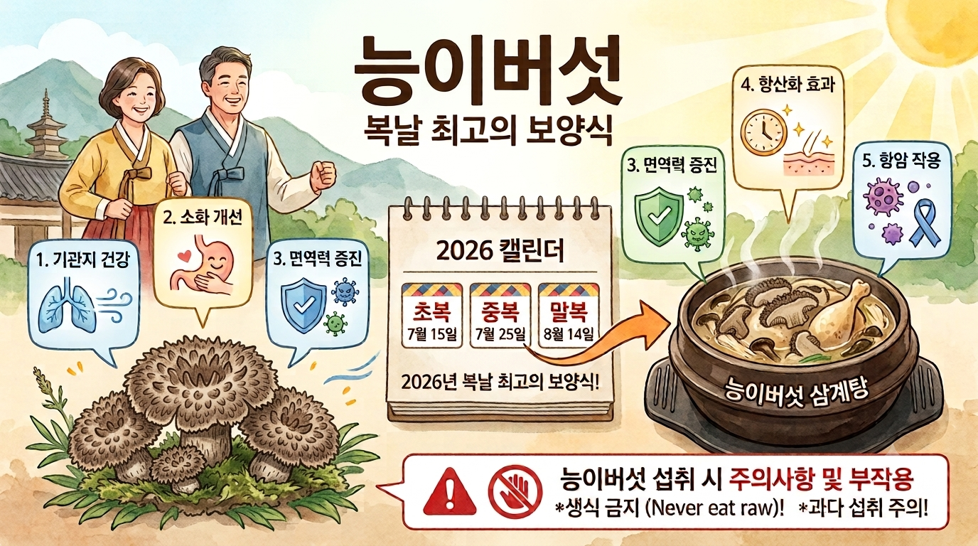 능이버섯 효능과 2026 복날 날짜 총정리!