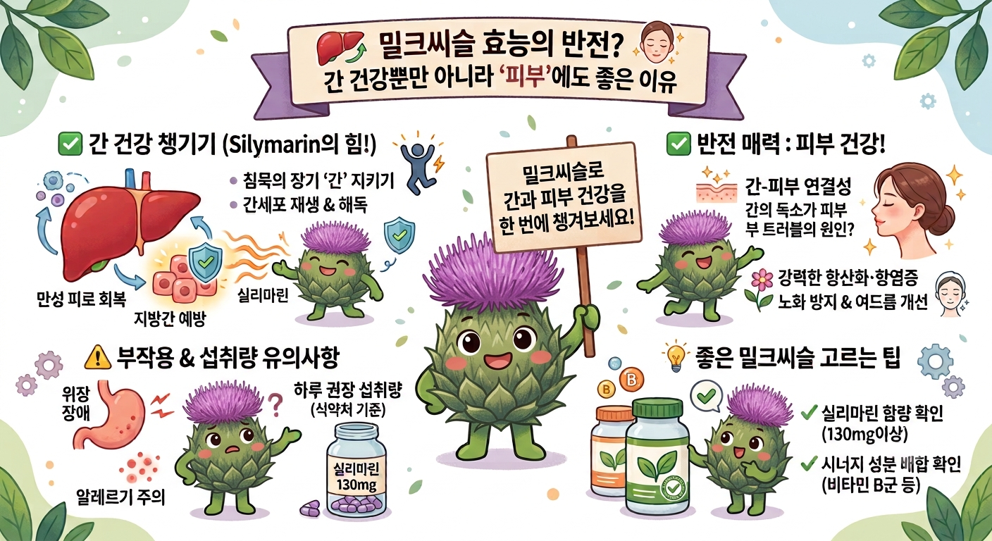 밀크씨슬 효능의 반전? 간 건강뿐만 아니라 ‘피부’에도 좋은 이유
