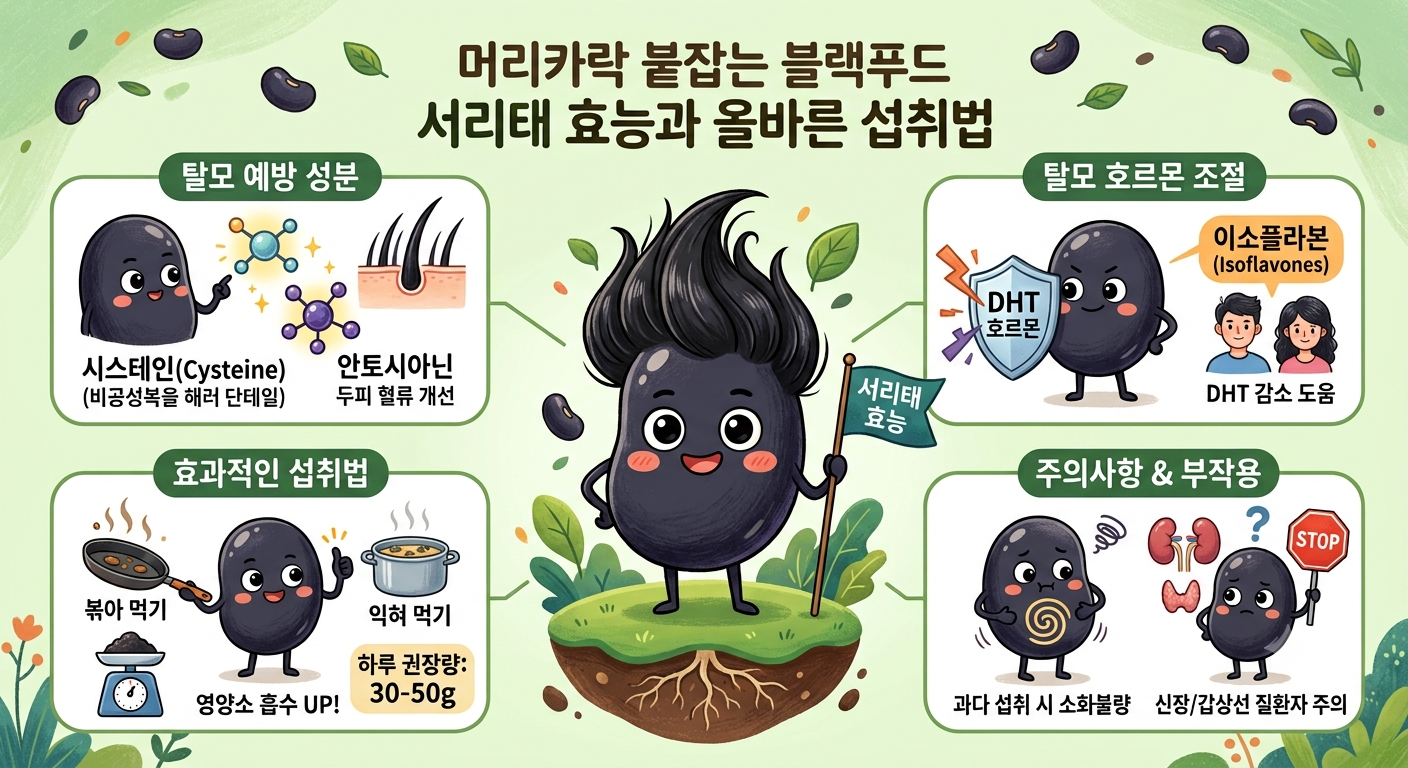 머리카락 붙잡는 블랙푸드 서리태!