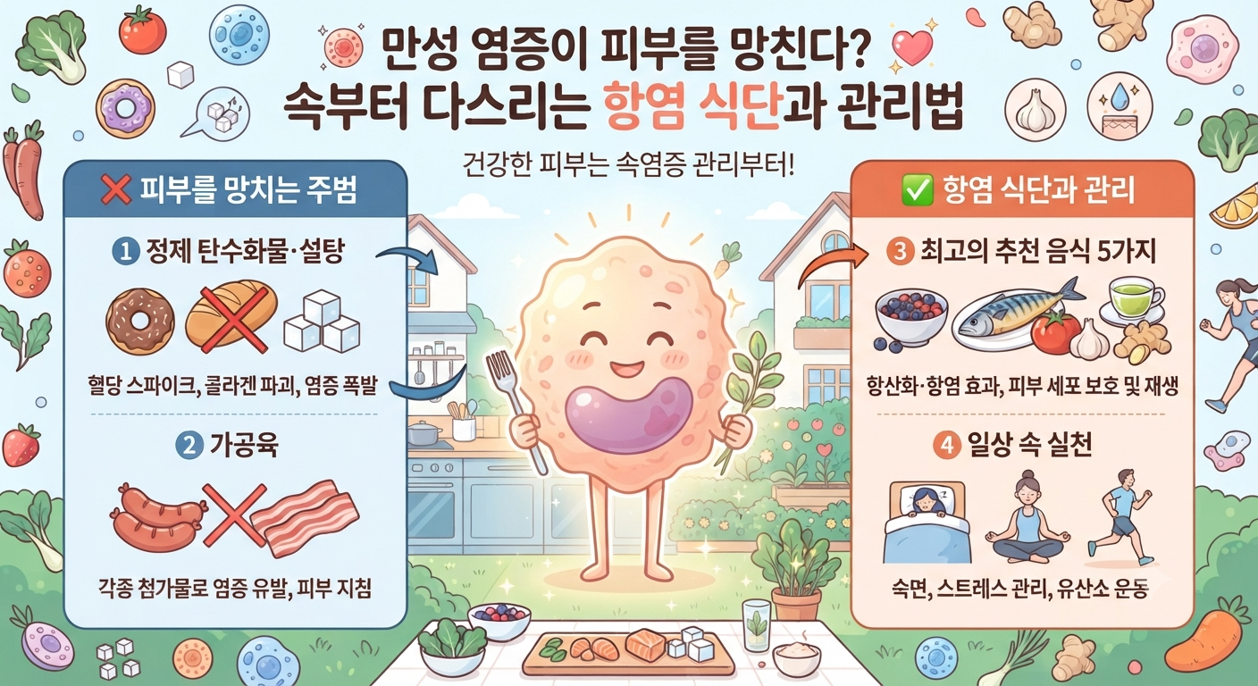 피부 트러블의 진짜 범인, 만성 염증! 속부터 다스리는 항염 식단과 관리법
