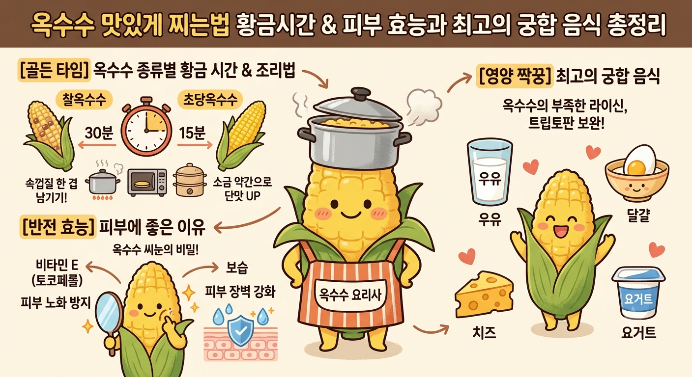 옥수수 맛있게 찌는법 황금시간!