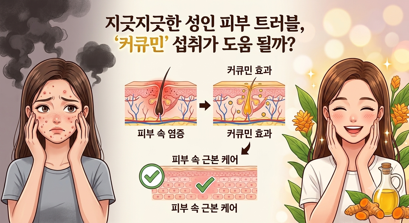 지긋지긋한 성인 피부 트러블, ‘커큐민’ 섭취가 도움 될까?