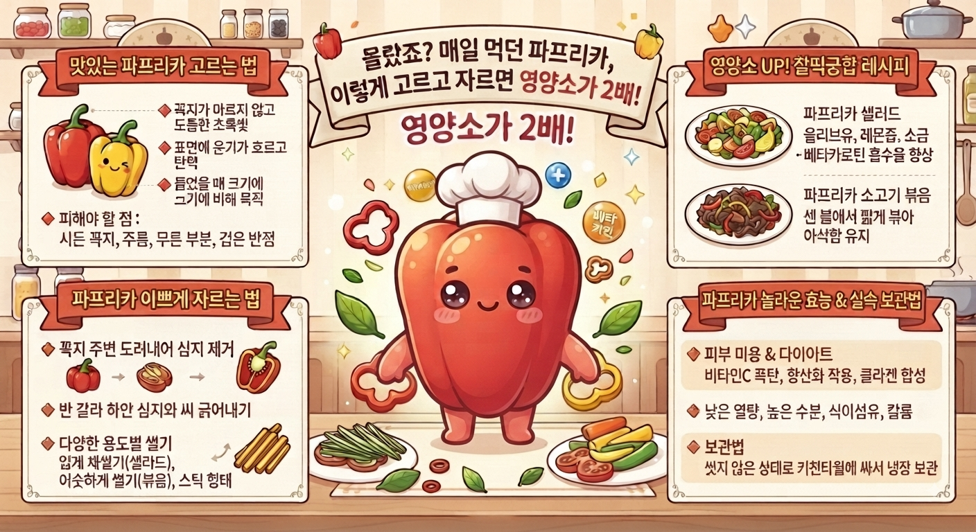 몰랐죠? 매일 먹던 파프리카🫑, 이렇게 고르고 자르면 영양소가 2배!