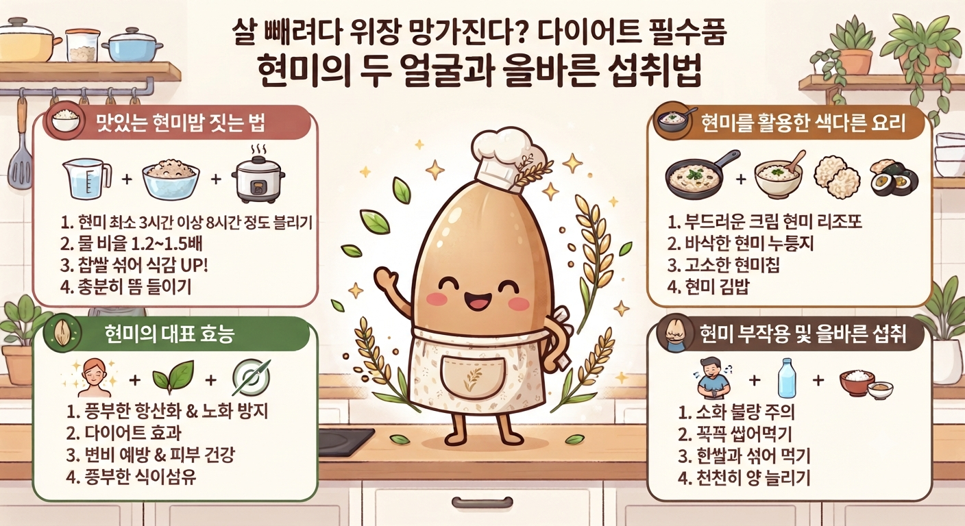 살 빼려다 위장 망가진다? 다이어트 필수품 현미의 두 얼굴과 올바른 섭취법